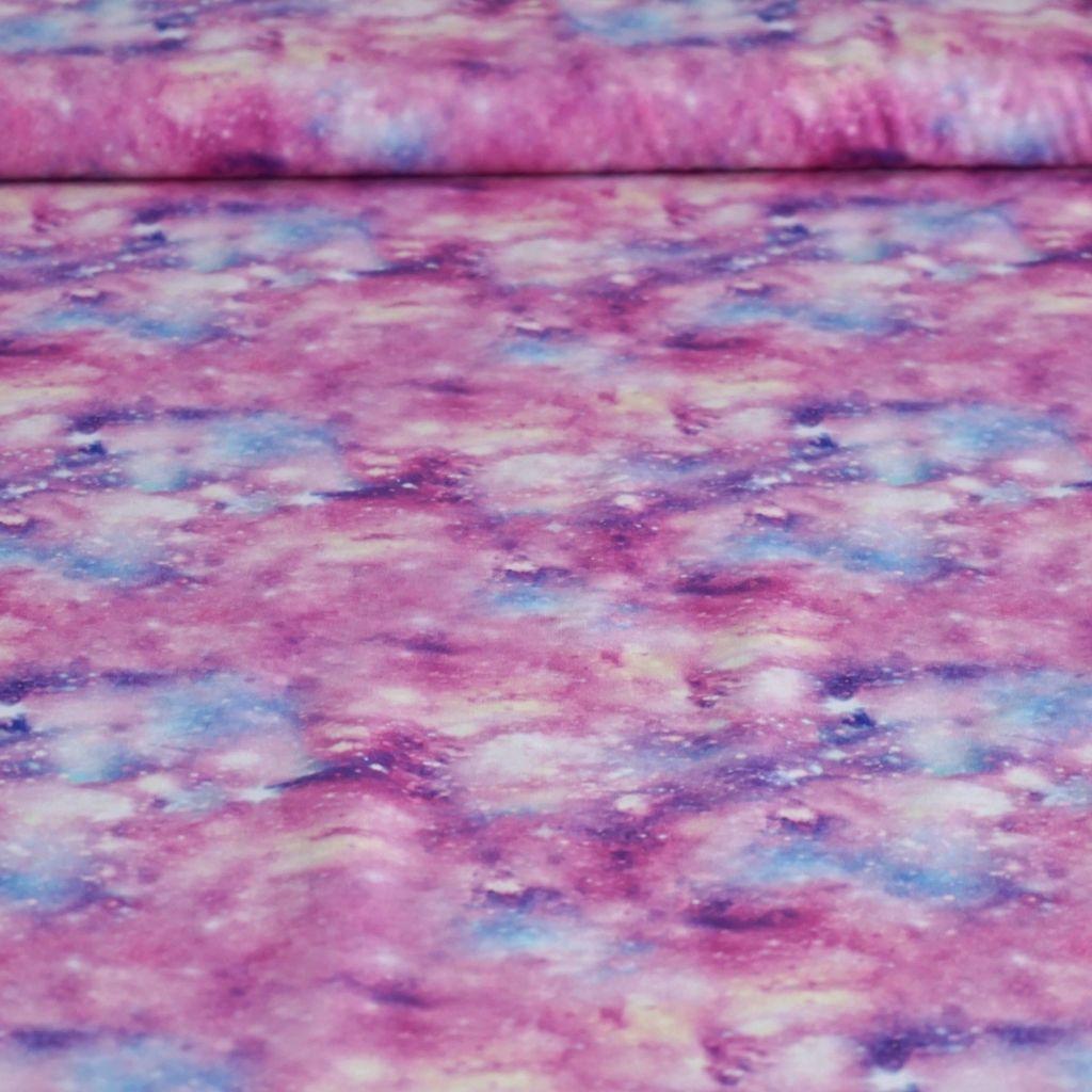 Baumwollstoff Motivdruck Galaxy pink rosa
